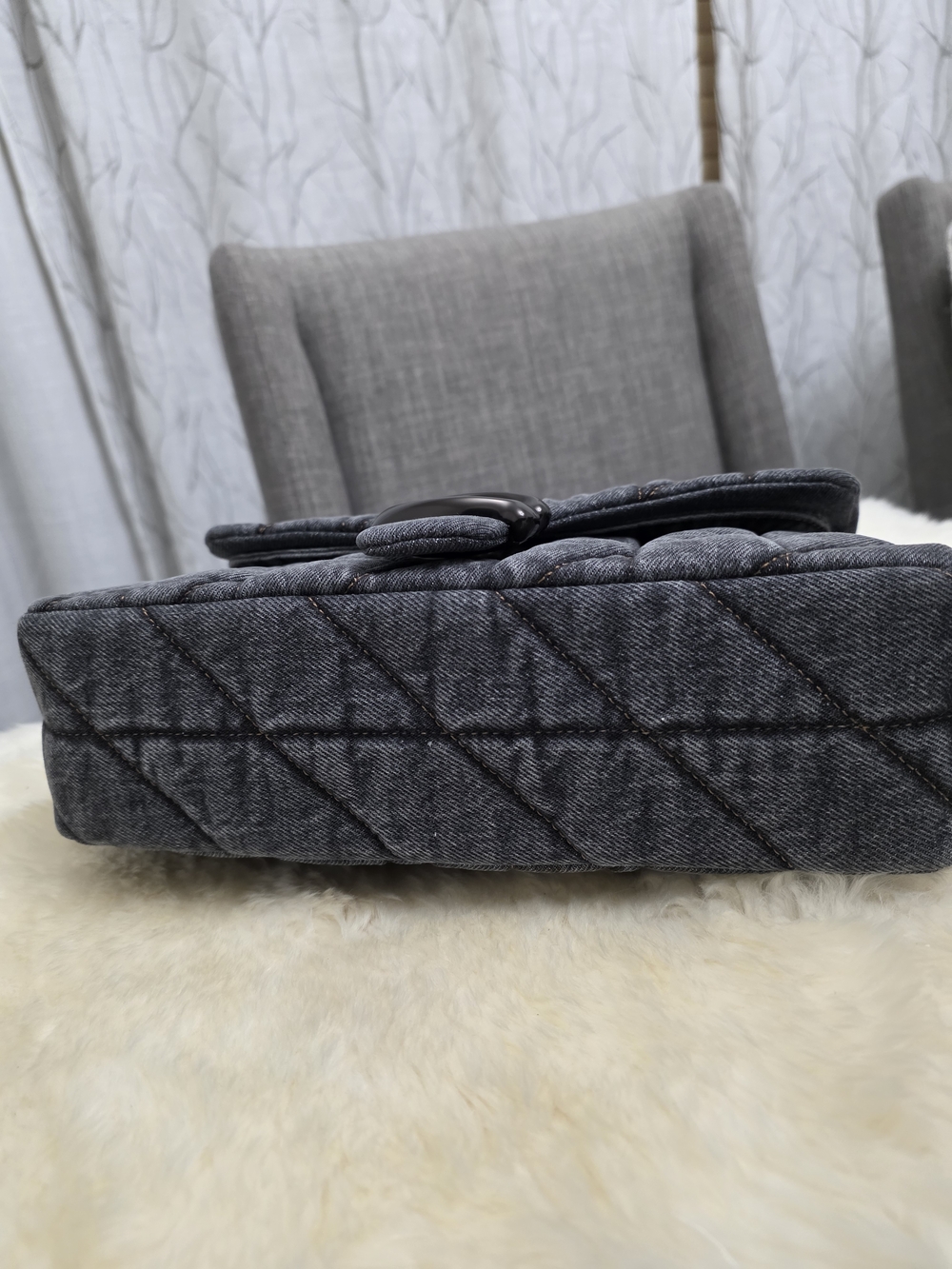 COACH Tabby 26 Black Denim - Picture 7 of 12